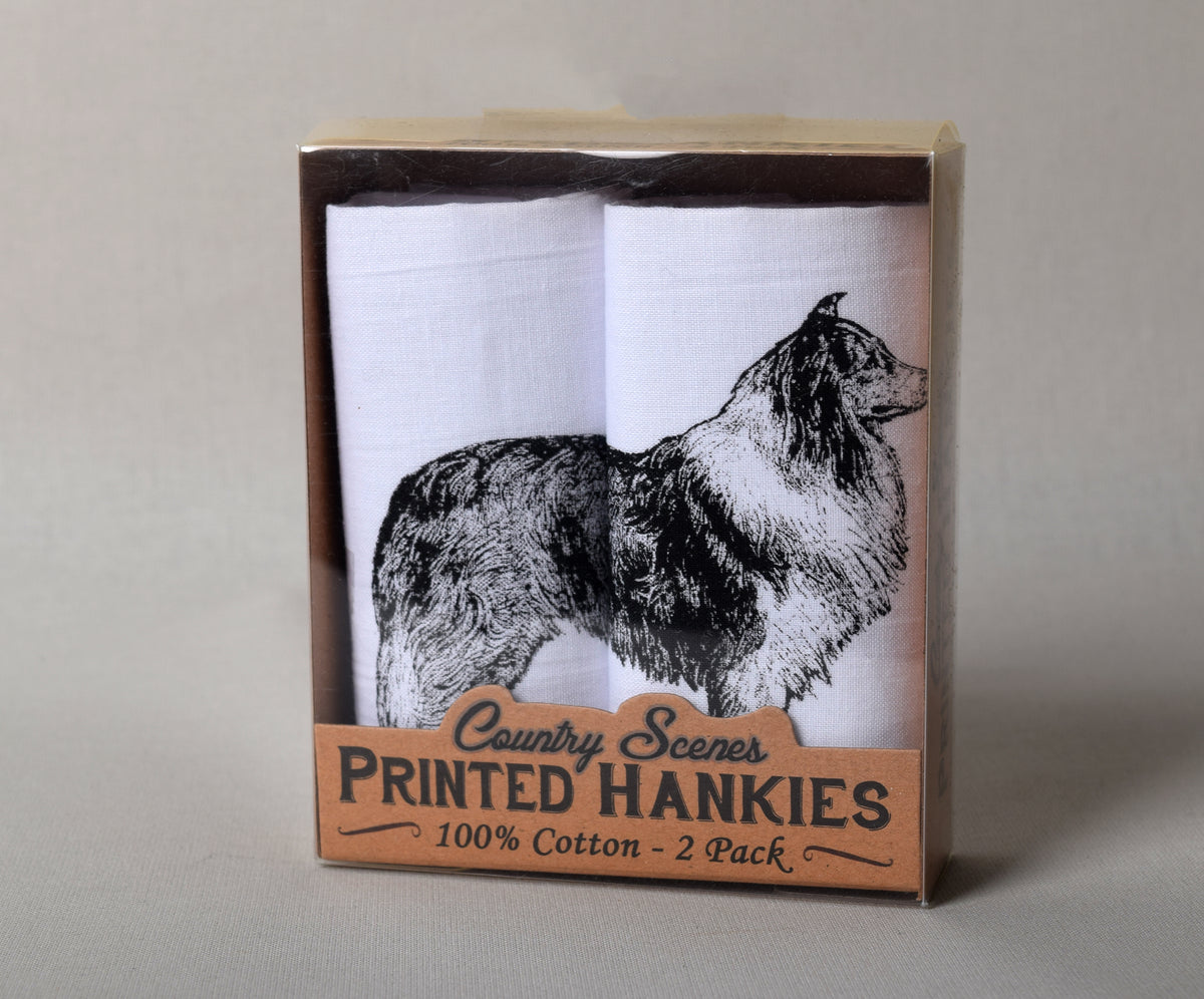 Vintage Printed Handkerchief (HA001) - Collie