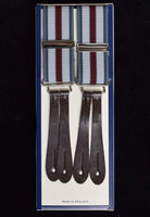 Working Men's Striped Button-On Braces (BR730) - Silver/Maroon