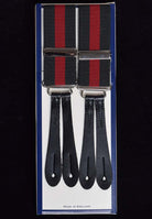 Working Men's Striped Button-On Braces (BR730) - Green/REd