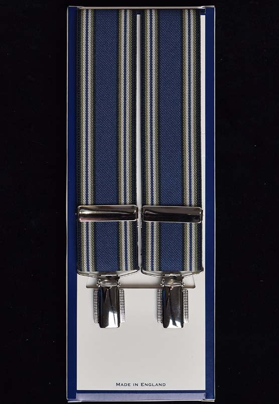Working Men's Clip-on Braces (BR731) - Blue/Khaki