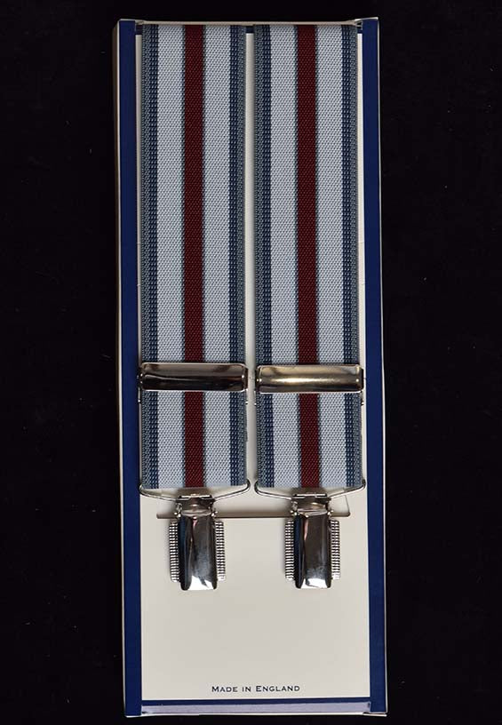 Working Men's Clip-on Braces (BR731) - Navy/Wine