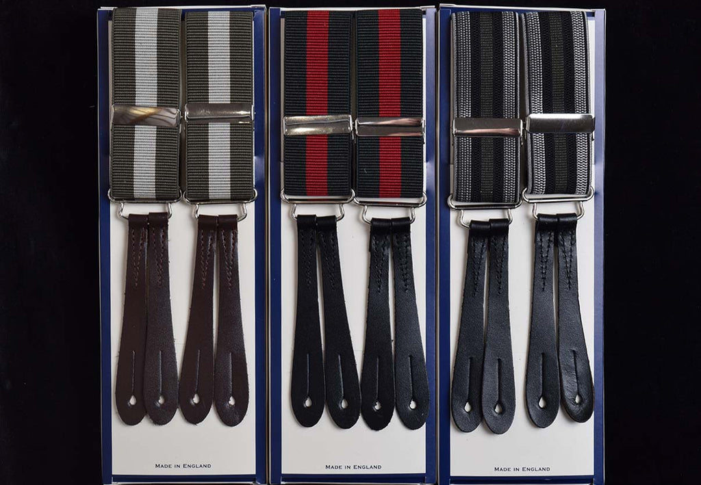Working Men's Striped Button-On Braces (BR730)