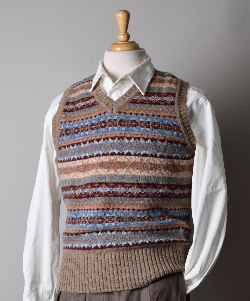 Autumn Field Wool Fair Isle Slipover (KN132) - Front