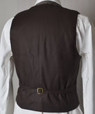 Brown Brushed Cotton Herringbone Classic Waistcoat (WC400-C)
