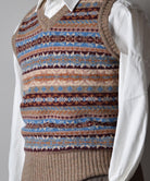 Autumn Field Wool Fair Isle Slipover (KN132) - Detail