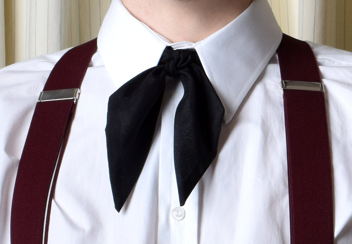 Black Victorian Silk Bow Tie (CR562B)