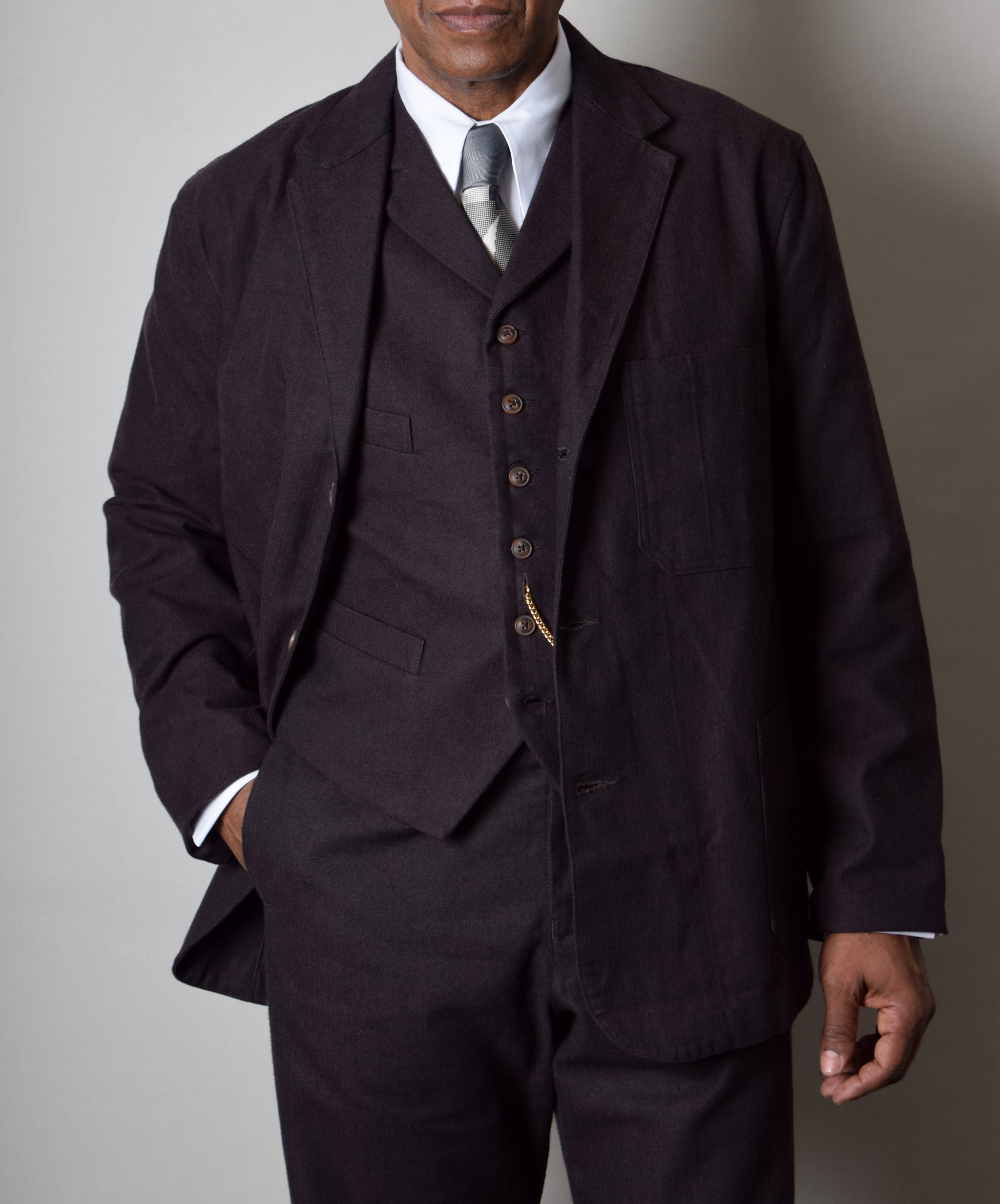 Dark Brown Herringbone Jacket (JA420) – Darcy Clothing