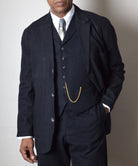Ebony Black Brushed Cotton Herringbone Jacket (JA350)