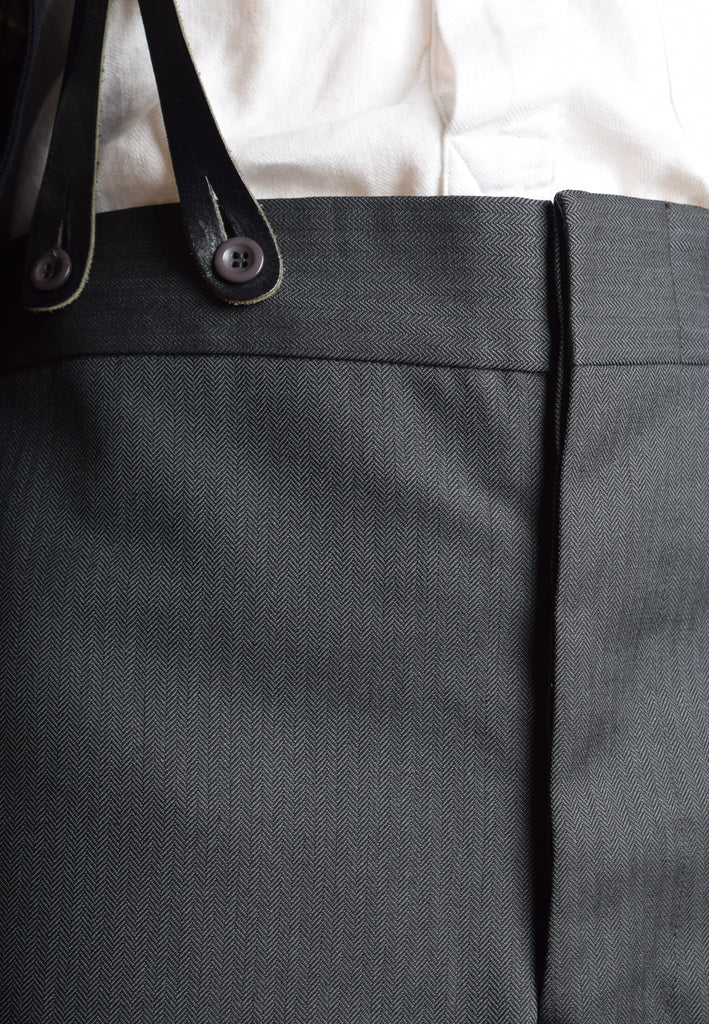 Limited Edition Grey Herringbone Wool Trousers (TR370)