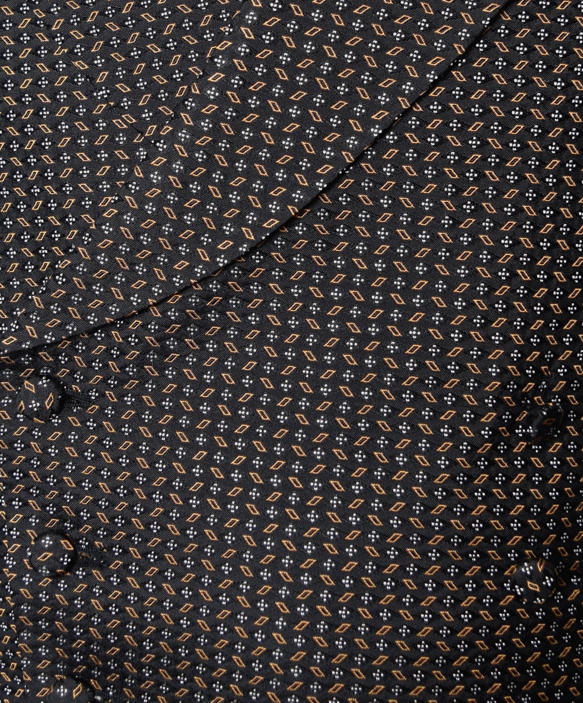 Victorian Double Breasted Waistcoat - Black/Gold Woven Silk (WC108-S)