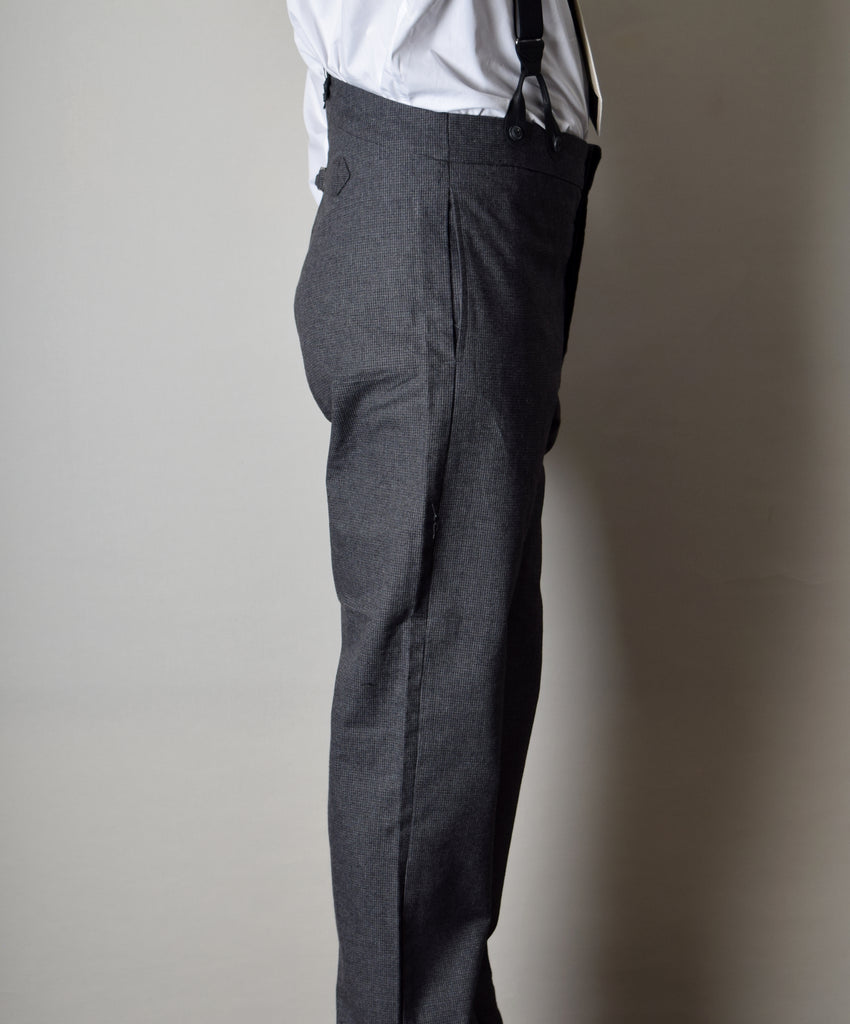 Charcoal Textured Weave Fishtail Back Trousers (TR360) - Side