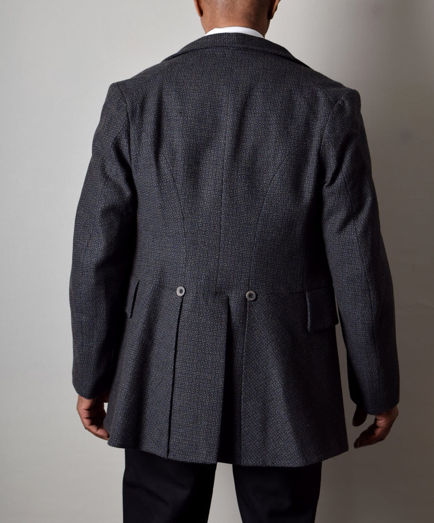 Black/Grey Fossil Late Victorian Coat (JA1880-502) - Back