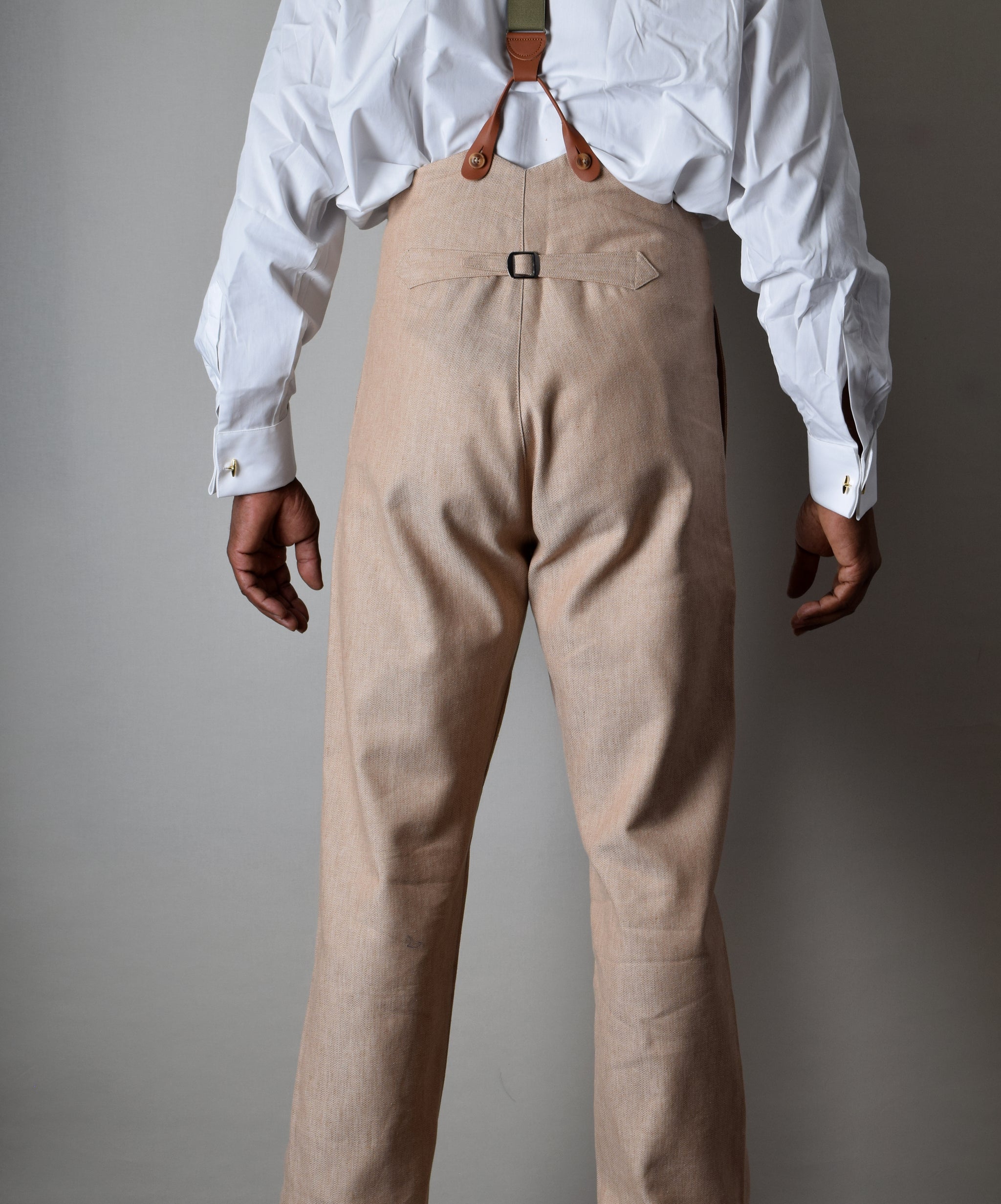 Cotton/Linen Biscuit Fishtail Back Trousers (TR450) – Darcy Clothing