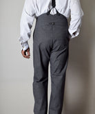 Charcoal Textured Weave Fishtail Back Trousers (TR360) - Back