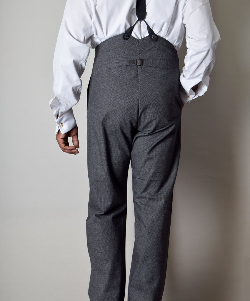Charcoal Textured Weave Fishtail Back Trousers (TR360) - Back