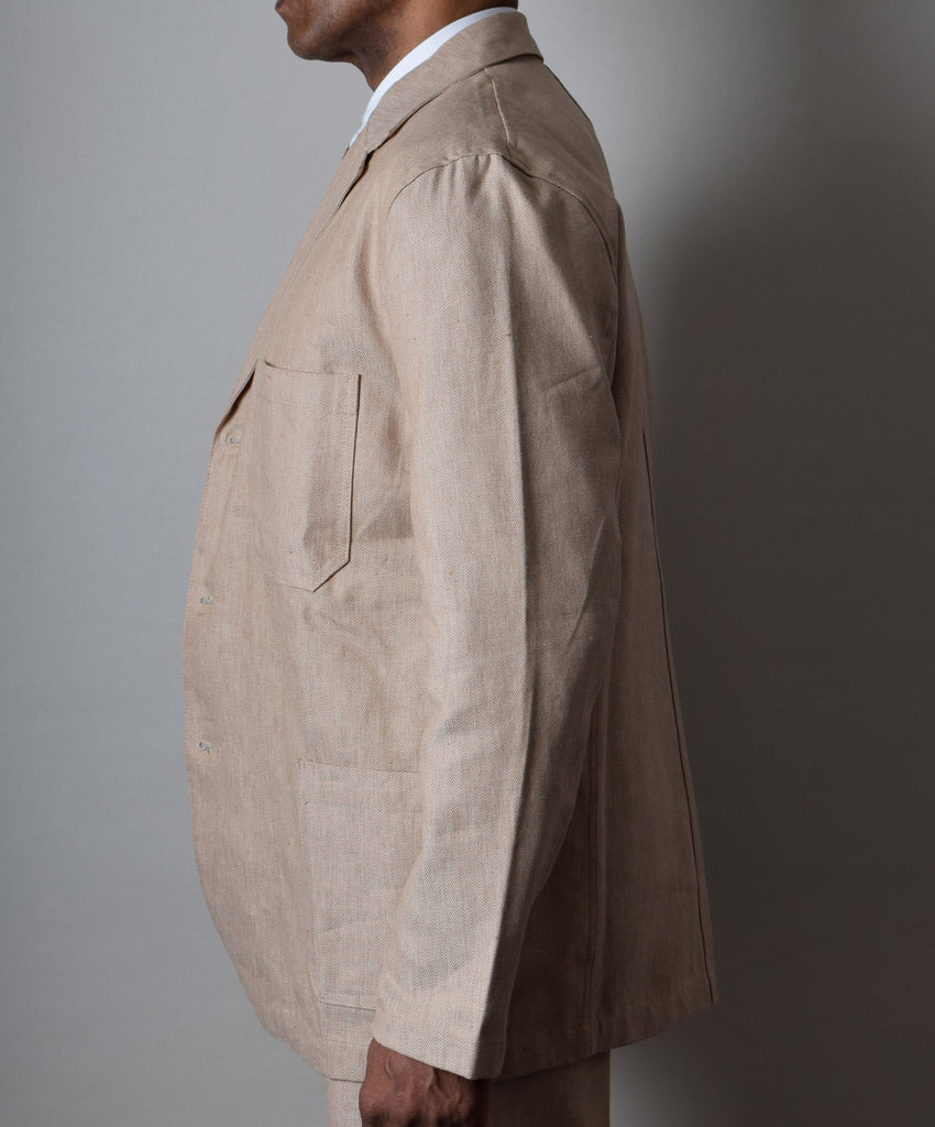 Cotton/Linen Blend Biscuit Coloured Jacket (JA450)