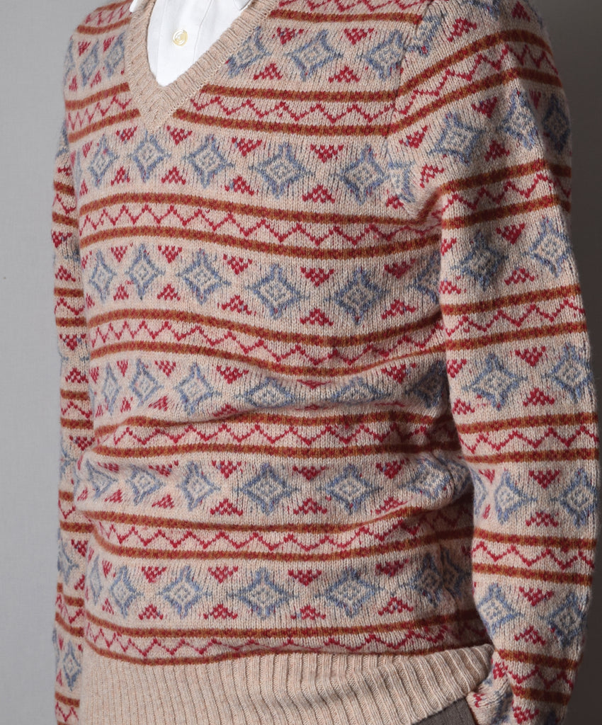Sammy Wool Fair Isle Jumper (KN170) - Detail