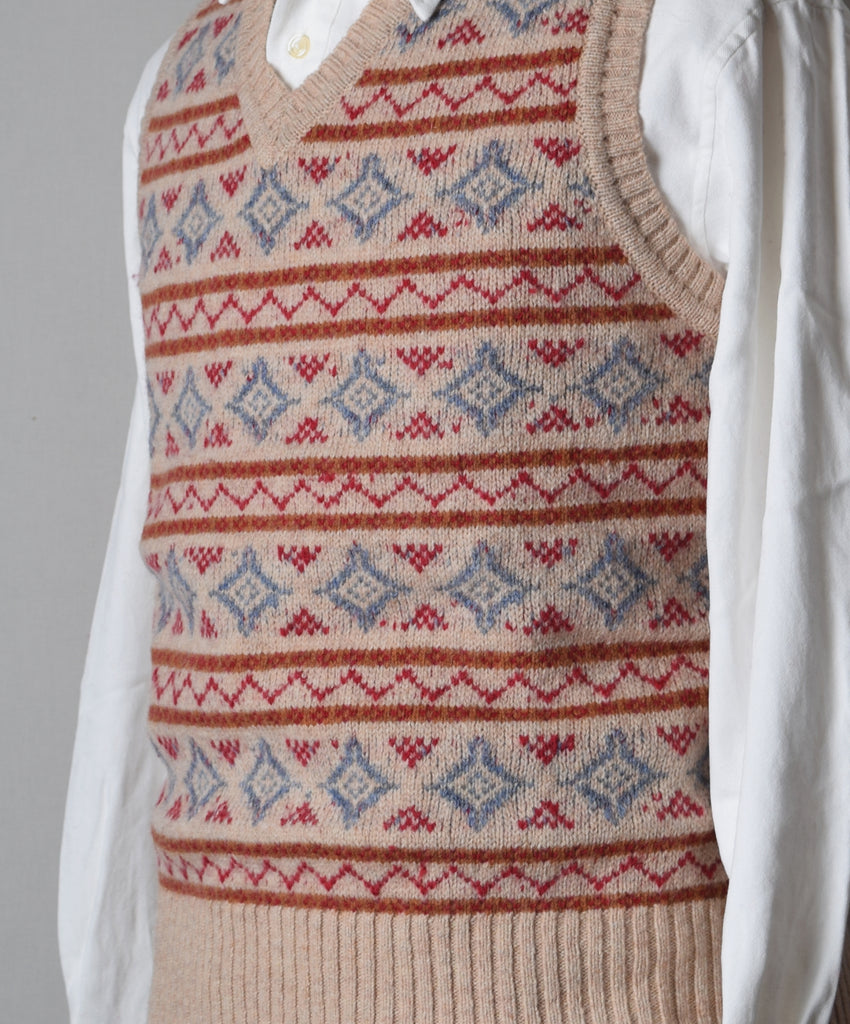 Sammy Wool Fair Isle Slipover (KN134) - Detail