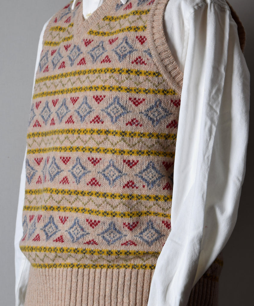 Peter Wool Fair Isle Slipover (KN133) - Detail