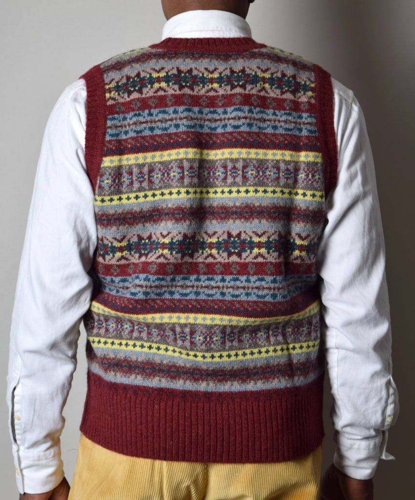 Flame Wool Fair Isle Slipover (KN130) - Back