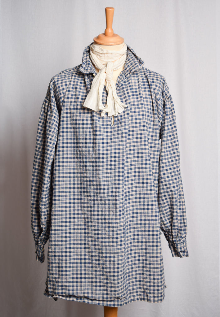 Blue Check Cotton/Linen Fabric (FD120)