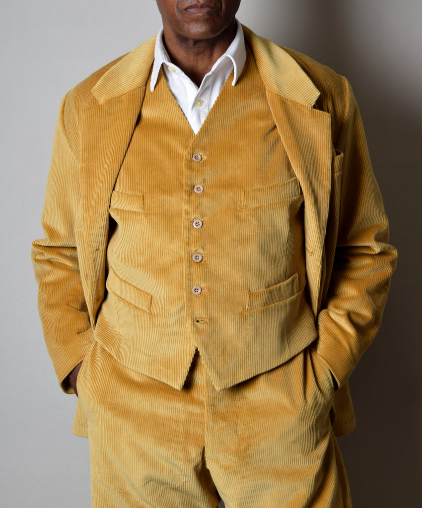 Gold Corduroy Informal Lined C20th Jacket (JA1920-G) - Front 3