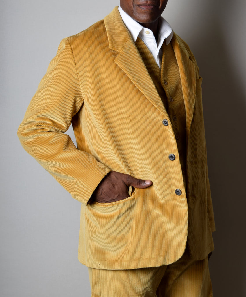 Gold Corduroy Informal Lined C20th Jacket (JA1920-G) - Front 4