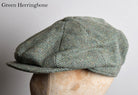 Traditional Eight Piece Cap (HA153) - Green Herringbone