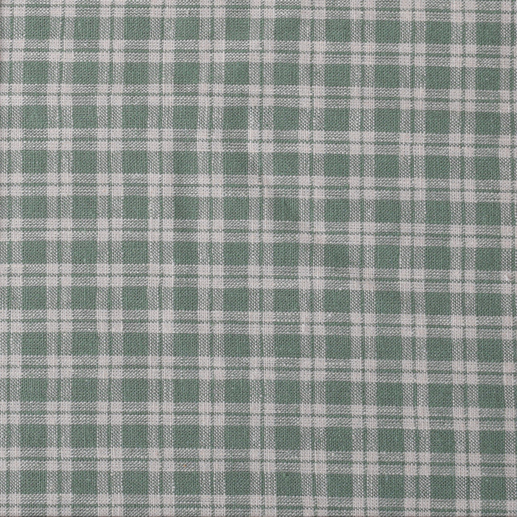 Green Check Cotton/Linen Fabric (FD121)