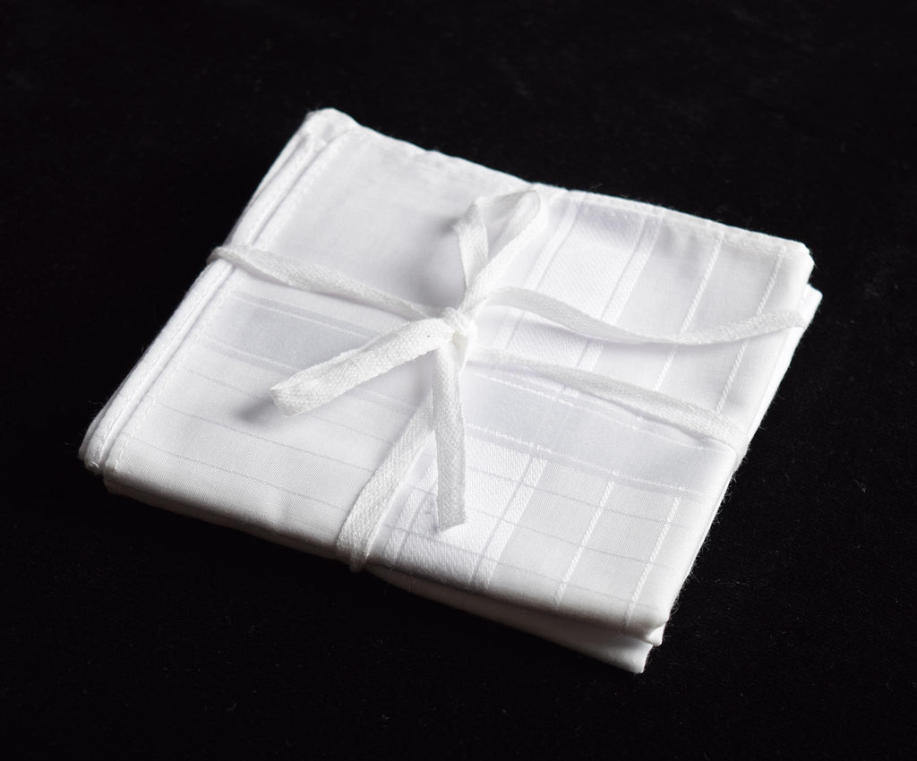 Large Cotton Pocket Handkerchief in White (HA102)