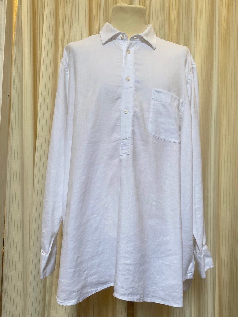 Shirt 3 - Faulty White Linen / Cotton Herringbone Shirt XL