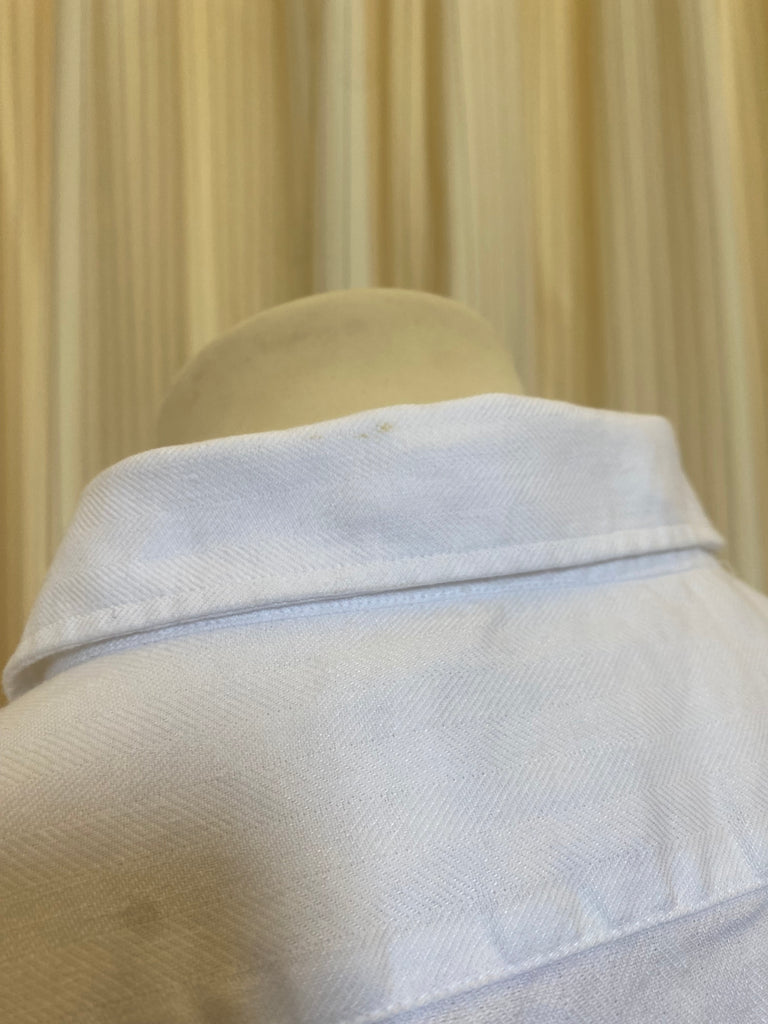Shirt 3 - Faulty White Linen / Cotton Herringbone Shirt XL