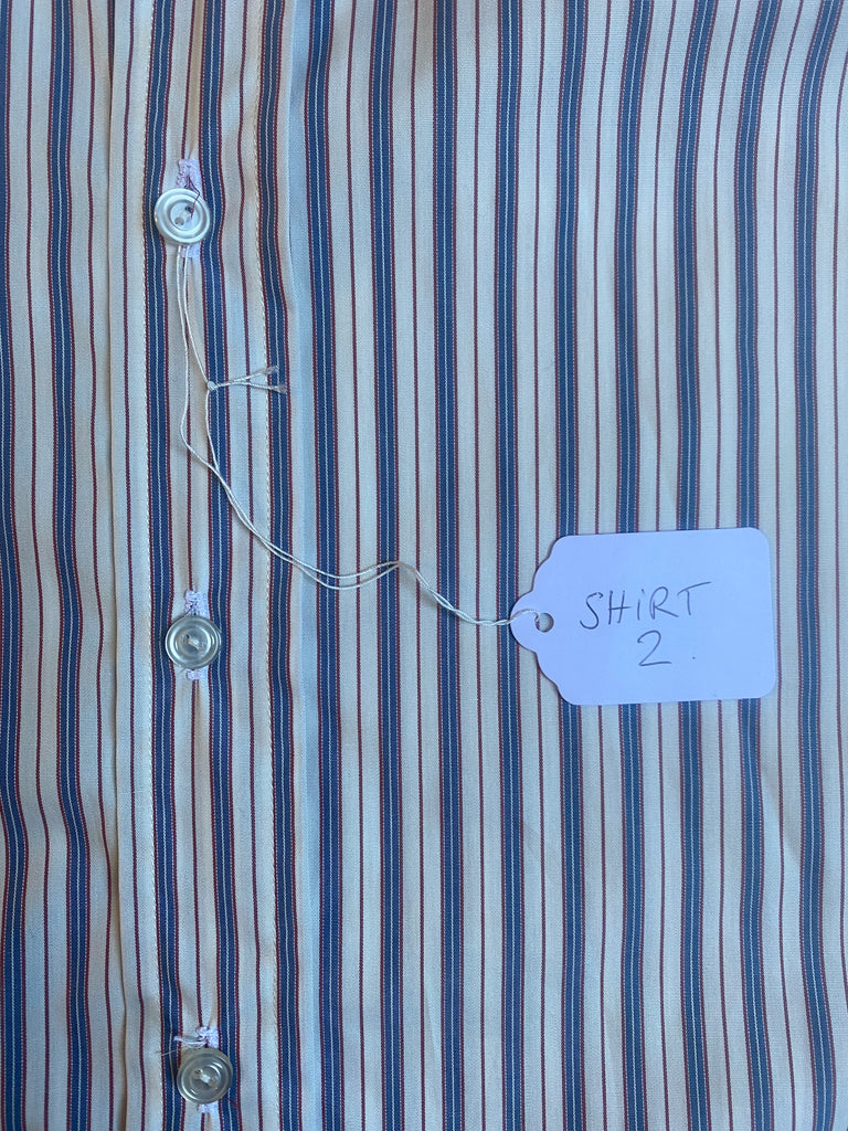 Shirt 2 - Sample collared blue, red and white stripe shirt. 16" (SH002)