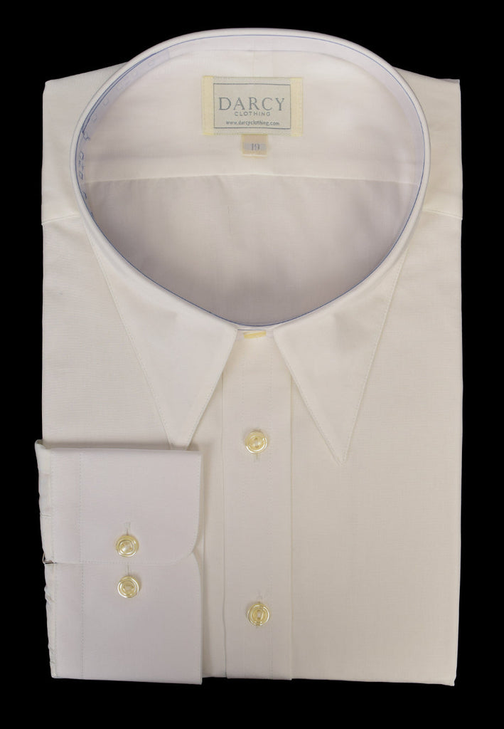 Plain Coloured Spearpoint Collar Shirt | Early C20th (SH190P) - Single - Ivory