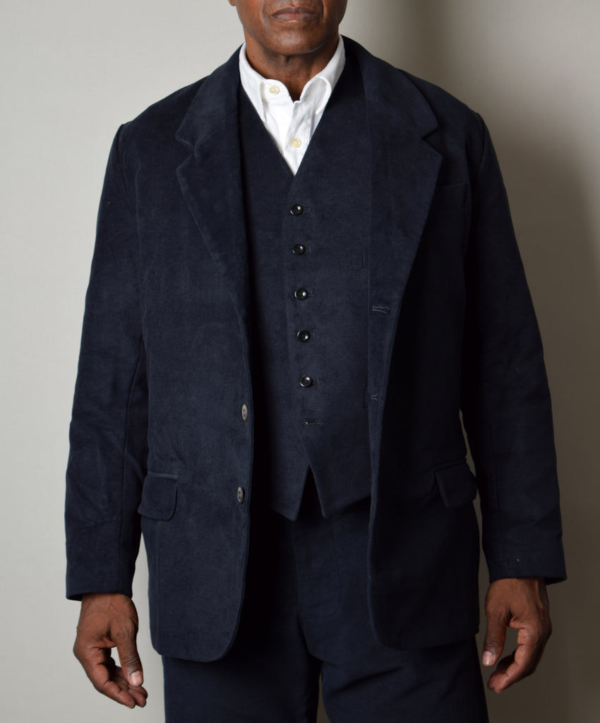 Navy Moleskin Informal Lined C20th Jacket (JA1920-N) - Front 2