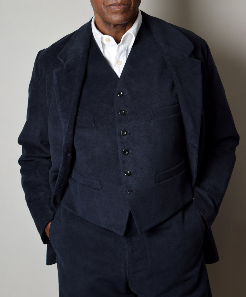 Navy Moleskin Informal Lined C20th Jacket (JA1920-N) - Front 3
