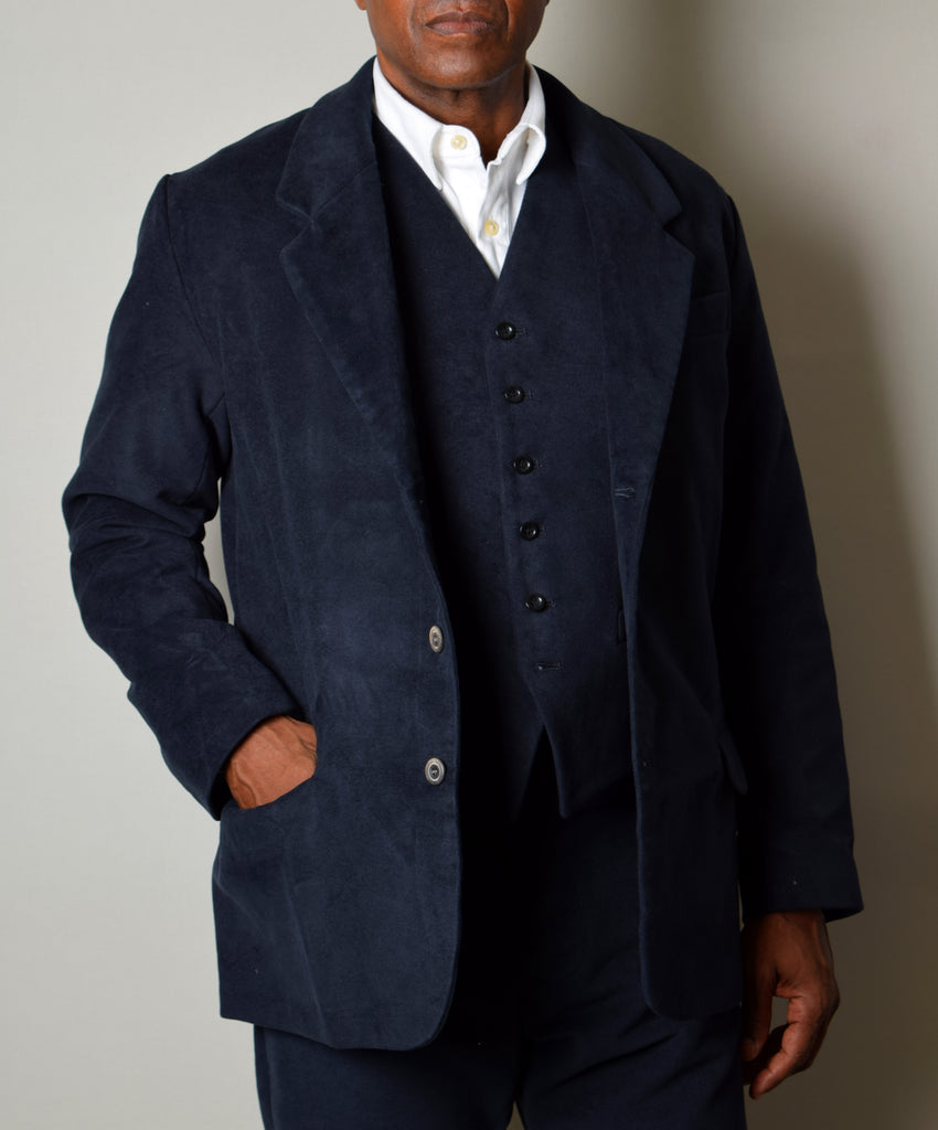 Navy Moleskin Informal Lined C20th Jacket (JA1920-N) - Front 4