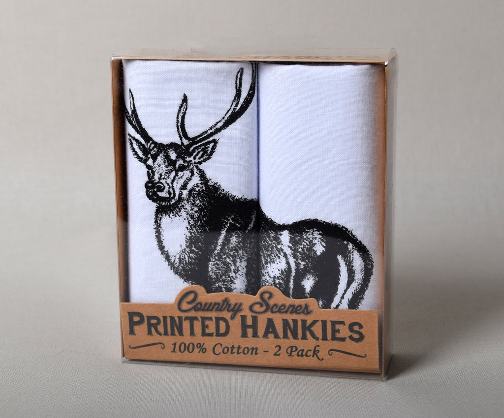 Vintage Printed Handkerchief (HA001) - Stag