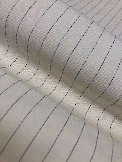 Cream And Black Ticking Stripe Suiting Fabric