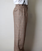 Pleated Front Trousers (TR1920) - Brown Check - Side