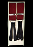 Plain Coloured Button-on Braces (BR700) - Wine