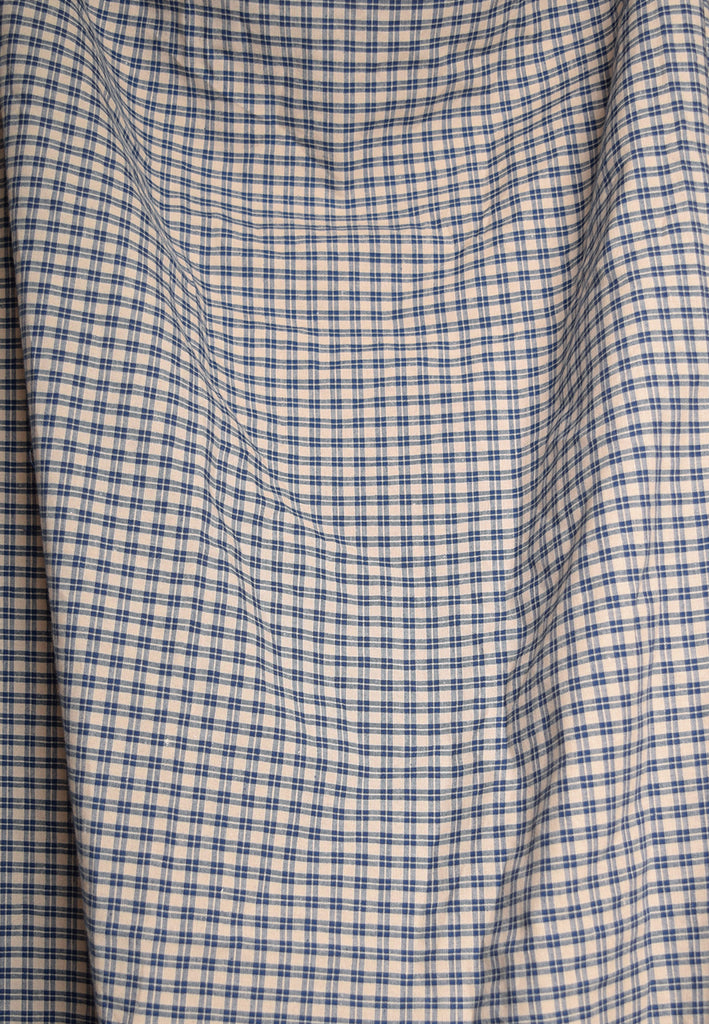 Blue Check Cotton/Linen Fabric (FD120)