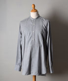 Bib Front Herringbone Neckband Shirt (SH160H) - Grey
