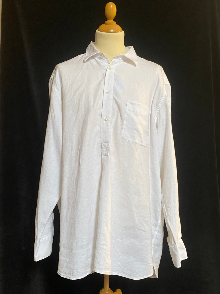 Shirt 3 - Faulty White Linen / Cotton Herringbone Shirt XL (SH003)