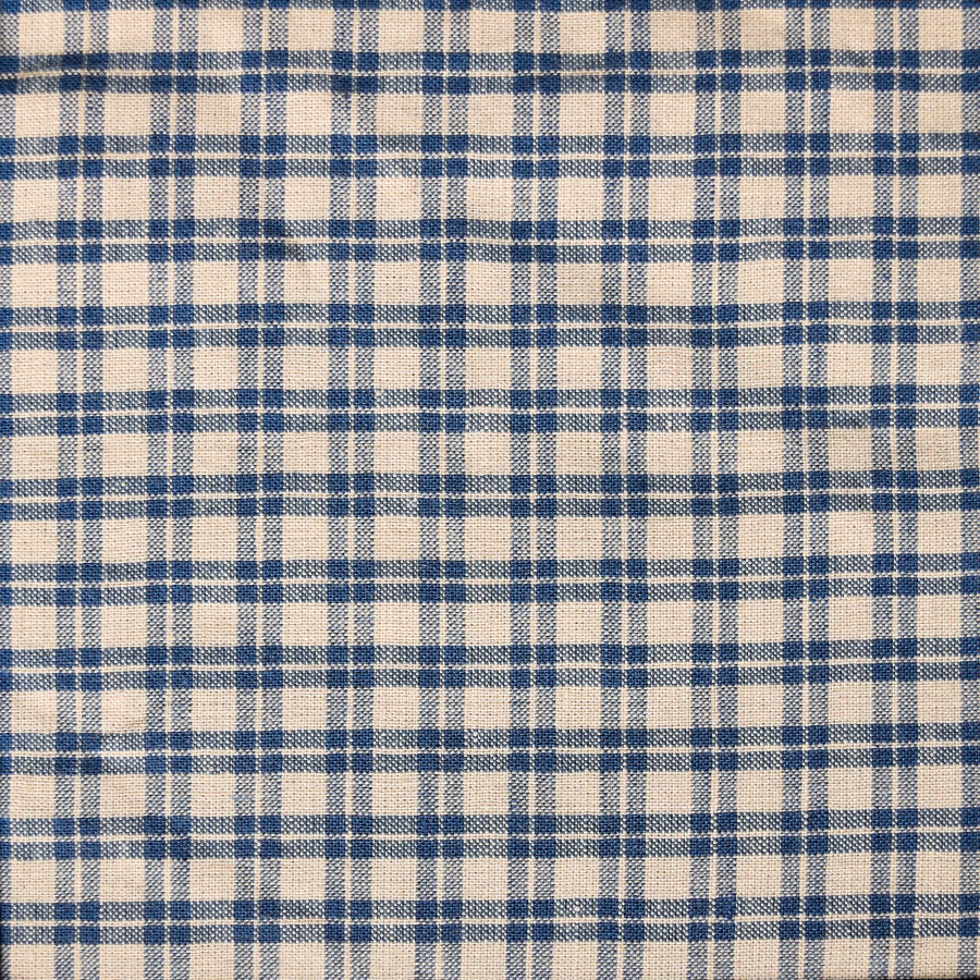 Blue Check Cotton/Linen Fabric (FD120)