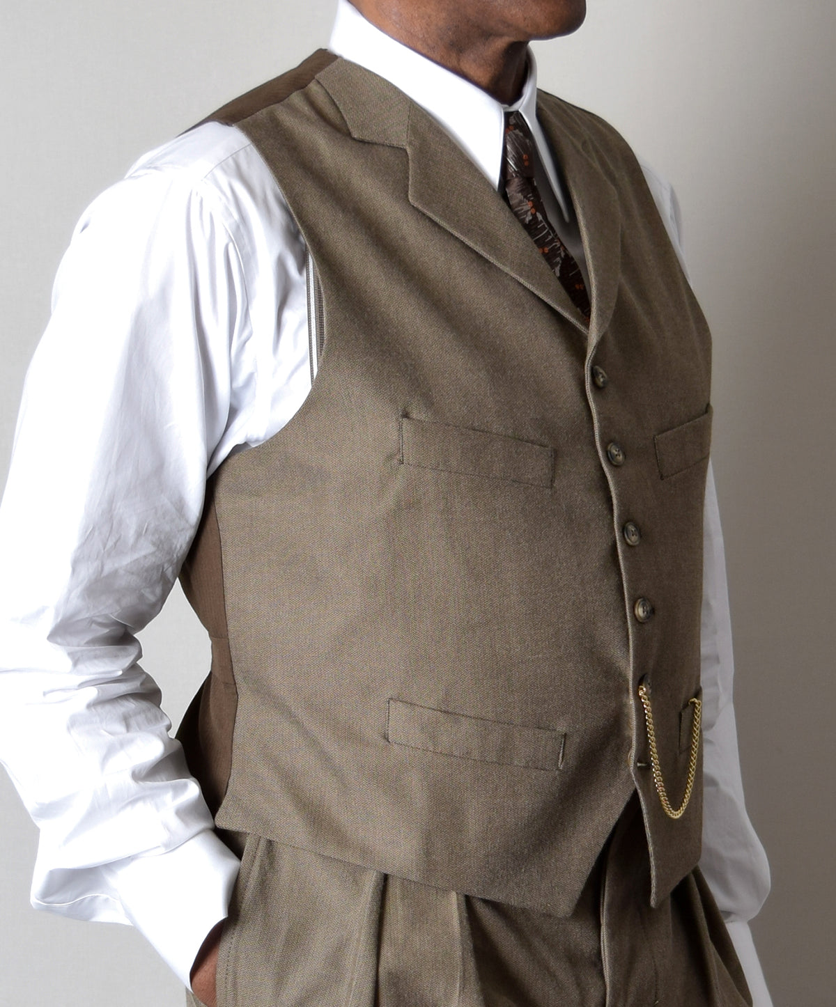 WC410 - Hazel Herringbone Waistcoat