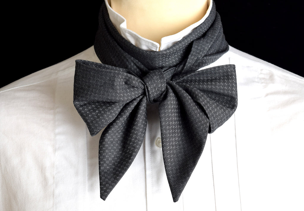 Textured Cotton Victorian Bow Tie (CR568) - Dark Grey