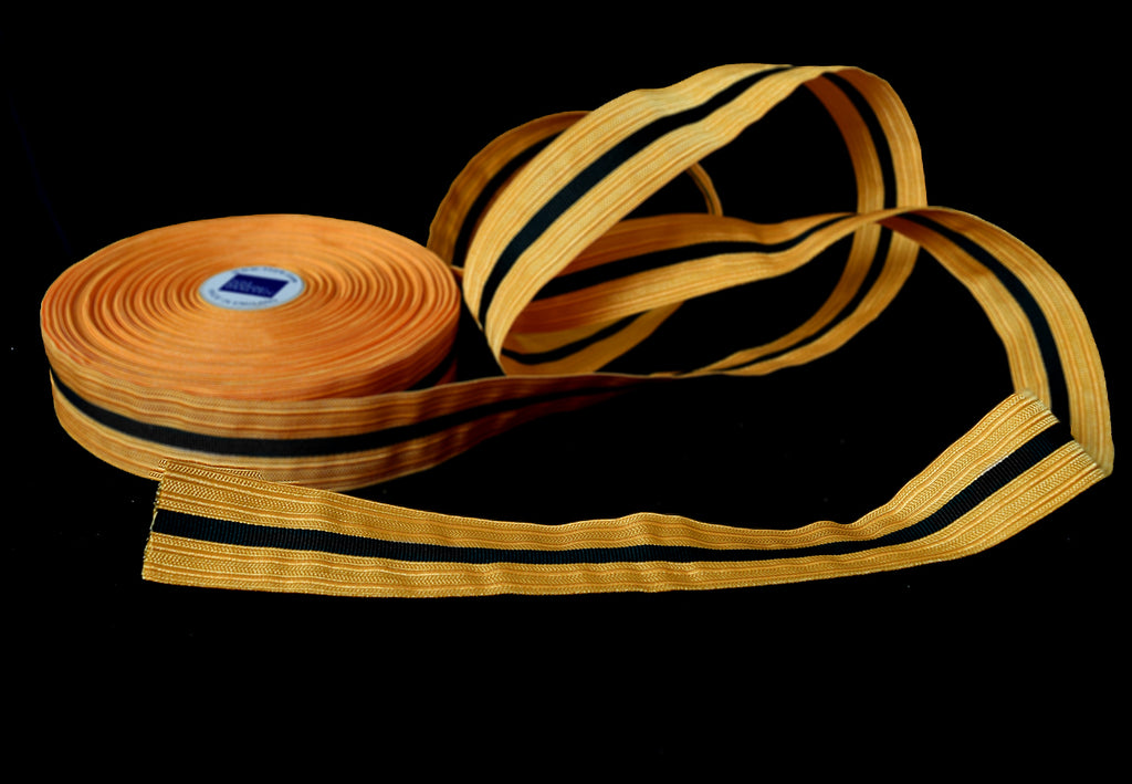 Gold Coloured Braid with Black Stripe (BDGS014)