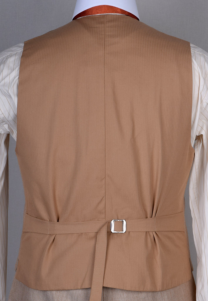 Cotton / Linen Blend Biscuit Coloured Waistcoat (WC450)