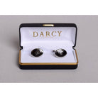 Art Deco Style Cuff Links (ST910) - White / Black